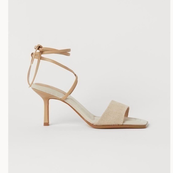 Beige / tan Tie-strap Sandals - Picture 1 of 12